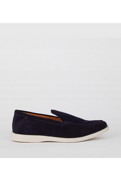 NO BRAND Mocassini Albastru Marin Slip-On din Piele Întoarsă Eleganți Burton ...