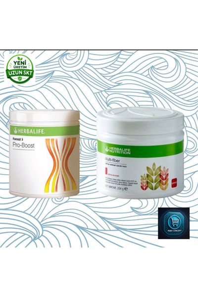 Herbalife مسحوق مشروب متعدد الألياف والنكهات بنكهة التفاح 204 جرام + مسحوق مش...