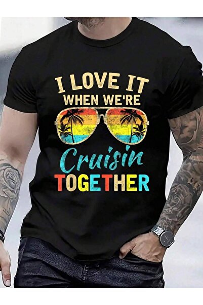 45 BPM تي شيرت قطني 100% بتصميم 'I Love It' للرجال والنساء، مناسب للرحلات الب...