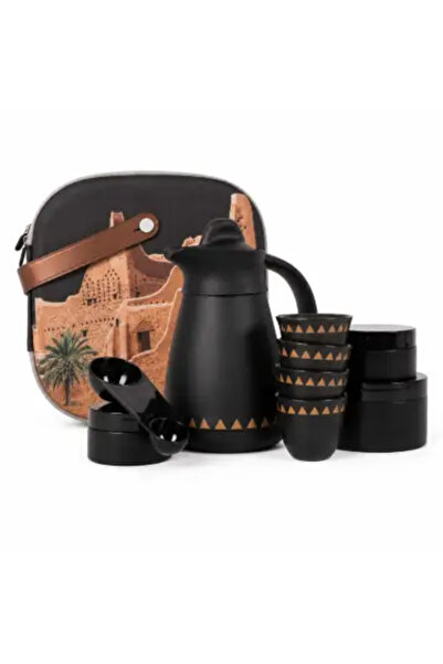 Blends Flask Travel Bag Black Set 0.5 Liter with Diriyah Pattern