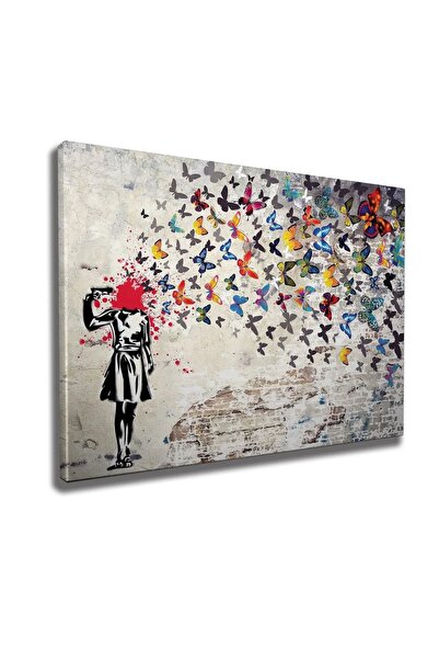 OEM Tablou decorativ pe pânză Wallxpert Banksy, 70x100 cm, 50% bumbac/50% pol...