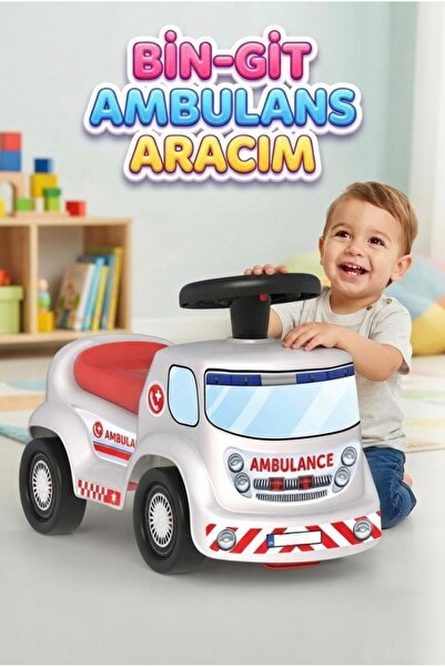 Tıfıl Toys Kornalı Bin-Git Ambulans Aracı – Eğlenceli İlk Sürüş Deneyimi Eğit...