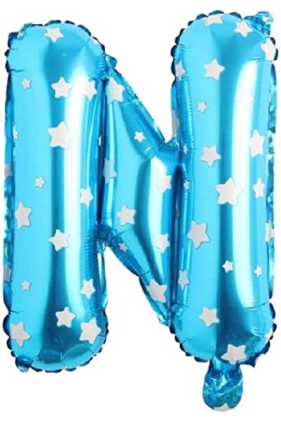 Yıldızan Letter N 16 Inch Blue Star Color Foil Balloon 36 cm (Blue) 931845
