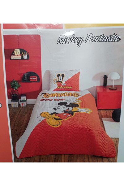Özdilek Licensed Quilted Pique Single Child Bedspread-Mickey Funtasti Cream