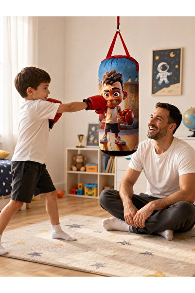 NOVAJOY 🥊 Mini Boks Seti – Çocuklar İçin Askılı Boks Torbası ve Eldiven Seti...