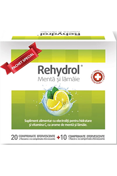 MBA Supliment alimentar Rehydrol Mentă și Lămâie, Pharma, 20 comprimate eferv...