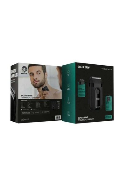 Green Lion Duo Shave Hair Trimmer & Shaver with 60min Working Time / IPX7 Waterproof / Stainless Steel Blade / Travel Lock Function / 2 Levels Speed - Black