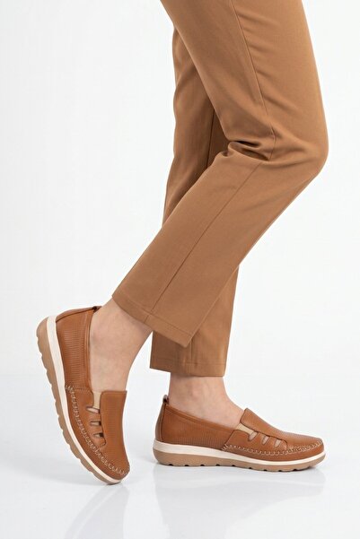 Voyager Tan Genuine Leather Women's Casual Shoes