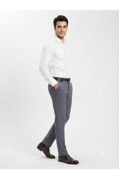 Presto Erkek slim Fit Likralı Füme Pantolon – İtalyan Kesim, Esnek Nefes Alab...