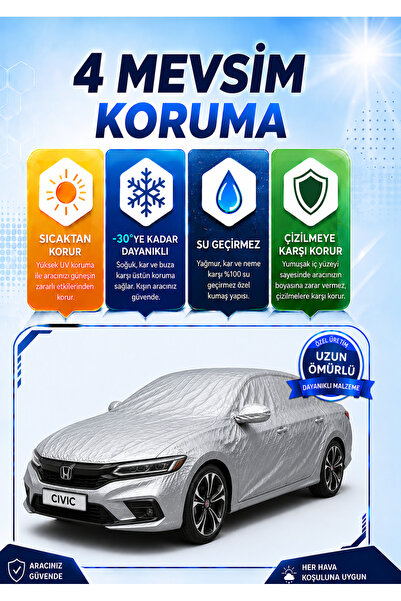 EVAPASS Honda Civic Sedan Su Geçirmez Araba Brandası Oto Branda Araba Örtüsü ...