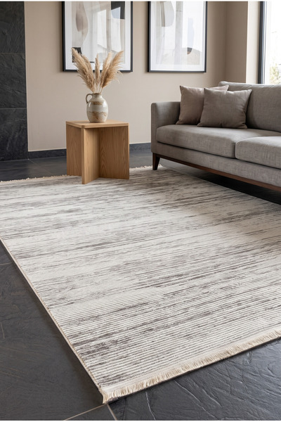 Pastel Modern Dokulu Vizon Renk Geçişli Halı Oturma Odası Salon Yatak Odası M...