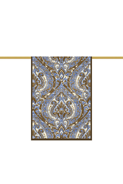 Bursa İpek Indigo Shahrazat Pattern Sura Silk Shawl