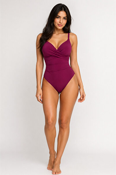 PREMIO PRIVE BRAND Costum de Baie Intreg Burgundiu Cod : W143 (03)