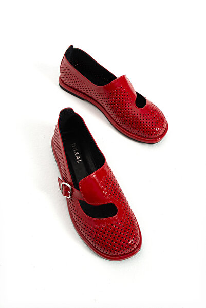 DUXAL SHOES حذاء ماندي نسائي من الجلد الطبيعي مريح مع نعل مثقوب ومشبك