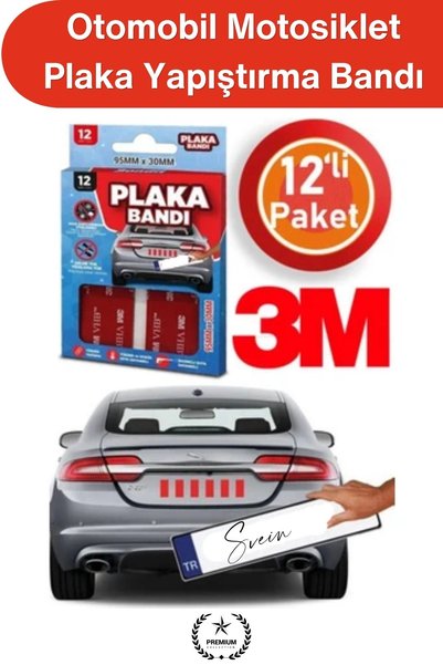 Svein #PlakaBandı Otomobil Motosiklet Plaka Yapıştırma Bandı 3M VHB Çift Tara...