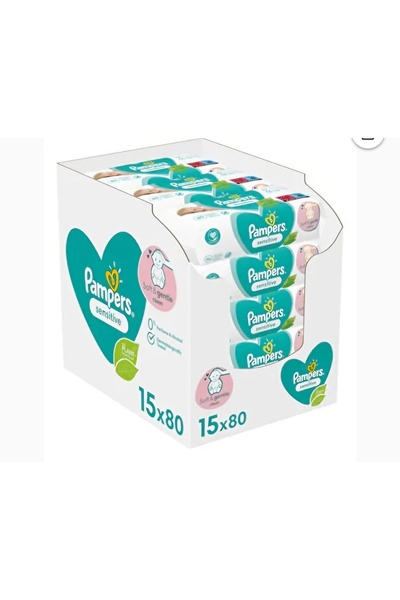 Pampers Șervețele umede sensibile, pachete de 15 x 80, 1200 buc.