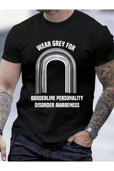 Astogria13 100% Cotton Wear Grey For Borderline Personality Disorder Awarenes...