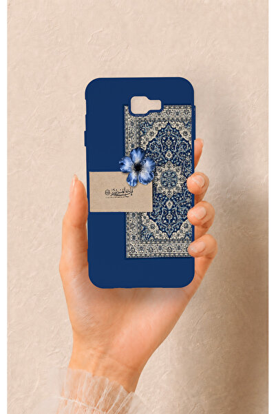 Vip Case Samsung J7 Prime Uyumlu Mavi Etnik Halı Desenli Silikon Kılıf