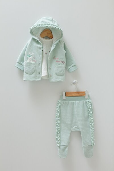 Caramell İncibaby 100% Cotton Premium Soft Winter 3-Piece Set (1-3 Months and...