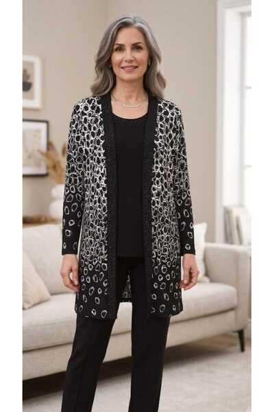 güncüoğlu Front Patterned Inner Blouse Short Sleeves Double Blouse