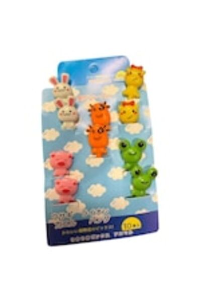 OEM Set de 10 mini-furculite decorative, pentru copii, plastic, diverse culori