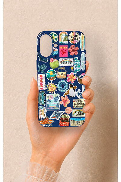 Vip Case iPhone 16 Plus Uyumlu Summer Vibes Desenli Silikon Kılıf