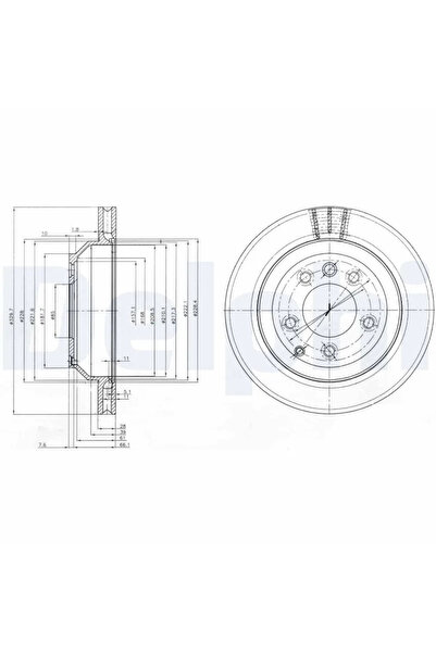 DELPHİ Set Discuri Frana Audi Q7 Porsche Cayenne 2002-2018