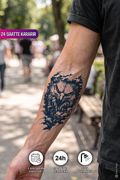 BP Tattoo 24 Saatte Kararan 1 Ay Kalıcı Kartal Dövmesi