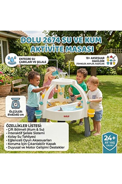 Ncbatölye Su Kum Oyun Masası 2in1 Çocuk Aktivite Masası Eğitici Duyusal Oyuncak