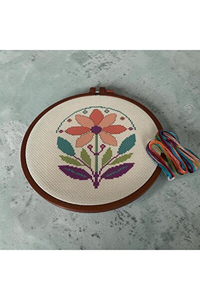ÇERÇİ MELEK Tapestry Printed Etamine Processing Kit |   Hobby Set with Pulley No:21