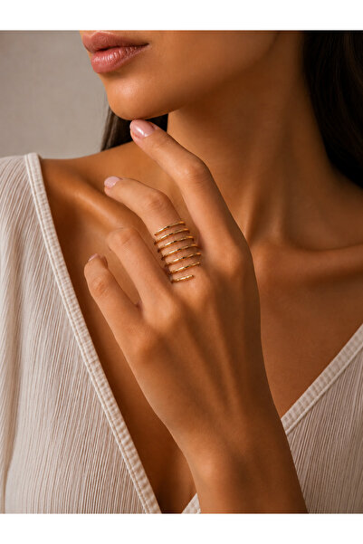 Takıtolia Nysa Gold Color Gold Spiral Ring