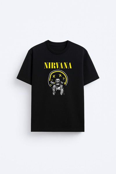 cesita Crna pamučna majica sa Nirvana printom