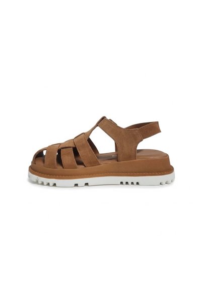 Bulldozer Women's Suede Leather Sandals T-261739 - Tan - 37