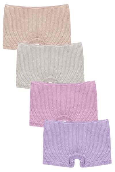 ZENCHES Kota Girl's Boxer Cotton Underwear, 4 Pieces