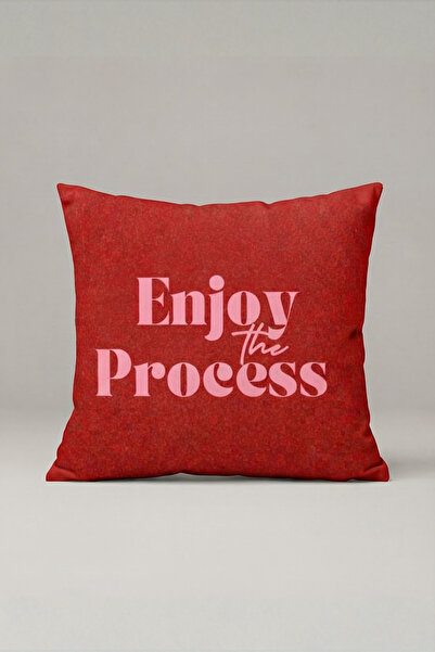 Generic Brand Red Enjoy the Process Written Cushion Cover 253 – Enjoy Process...