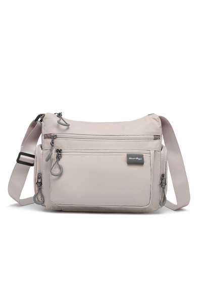 SMART BAGS Beige Medium Size Multi-Pocket Waterproof Ultra Light Fabric Women...