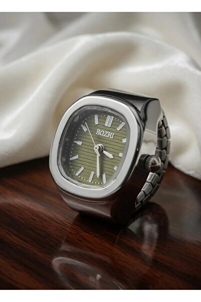 Bozhi Square Ring Watch – Vintage Style, Quartz Movement, Adjustable Finger W...