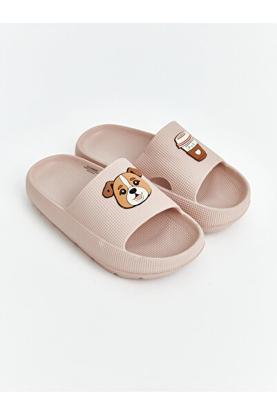 LC Waikiki Lcw Steps Girls' Slippers with Pink Teddy Bear Figure