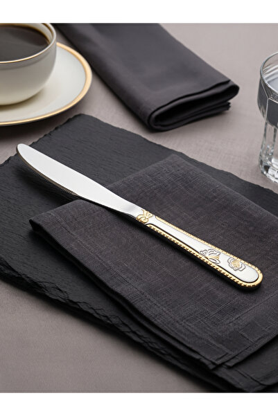 Nemr 201 Stainless Steel Dessert Fruit Knife Set (12Pcs-18Cm) - Embossed Patt...