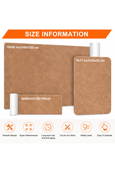 Generic Brand Set piele autoadeziva pentru reparatii mobilier si tapiterii, d...