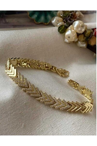 asd accessory Xuping 14K Altın Kaplama Trend Zirkon Taşlı Balık Sırtı Model Ç...