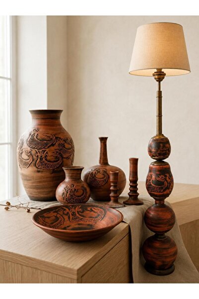 Materra Ceramic Art SERAMİK DEKORATİF OBJELER , İKİLİ ŞAMDAN,KÜP, ORTA SEHPA ...