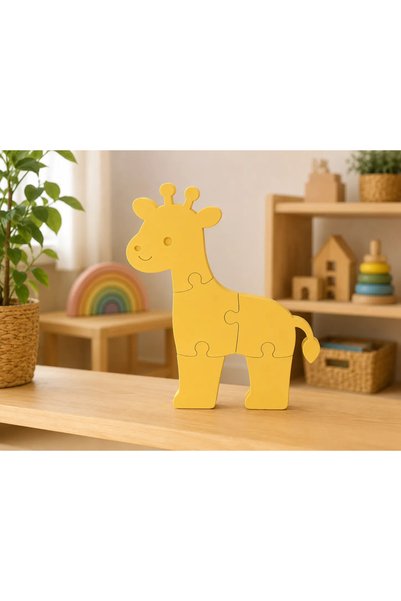 Verda Desing Montessori 3D Colorful Educational Puzzle Toy - Children's Puzzle Set with Giraffe Figure
