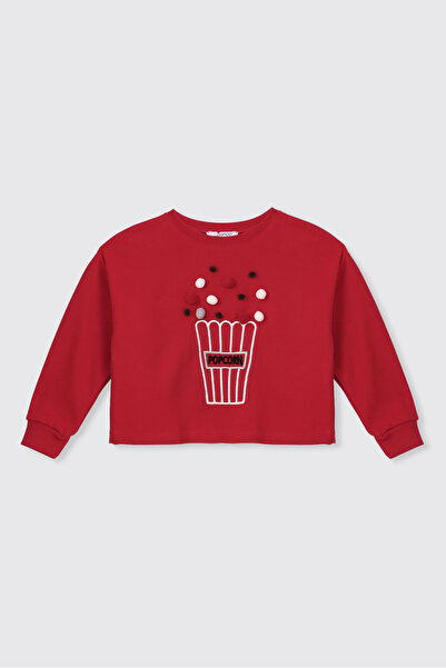 Panço Kız Çocuk Kırmızı Sweatshirt