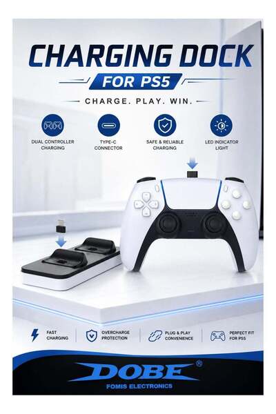 Dobe Dual Controller Charging Dock for PS5, Fast Charging Station with Type-C...