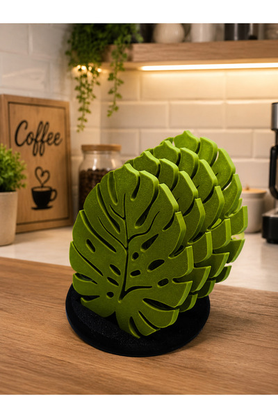 Formera Leaf Patterned Coasters Set of 4 |   Decorative Mug and Cup Coaster |...