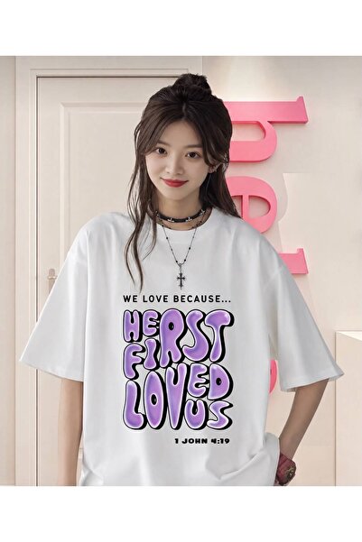 DEEFWEAR White He First Loved Us Printed T-Shirt
