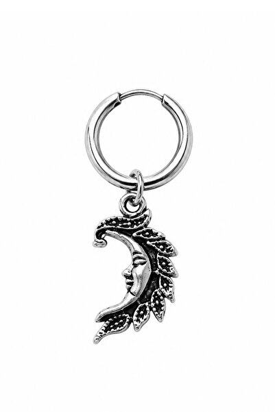 Blisse Piercing Unisex Gümüş Rengi Cerrahi Çelik Güneş Ay Figürlü Sallantılı ...