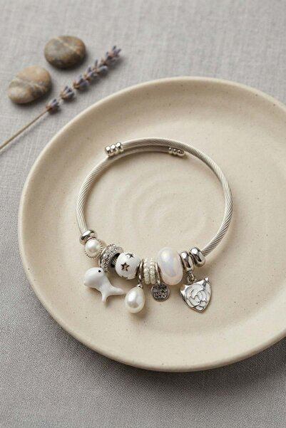 Inure Jewelry سوار دينو تشارلي الأبيض