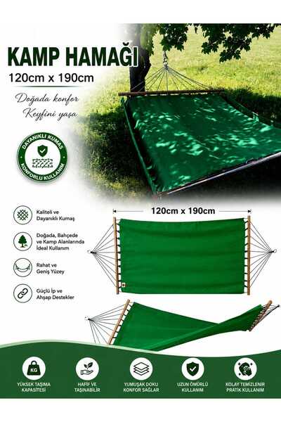 ASG KUMAŞ ÇİFT KİŞİLİK KAMP HAMAĞI – 120 x 190 cm Dayanıklı ve kaliteli kumaş...